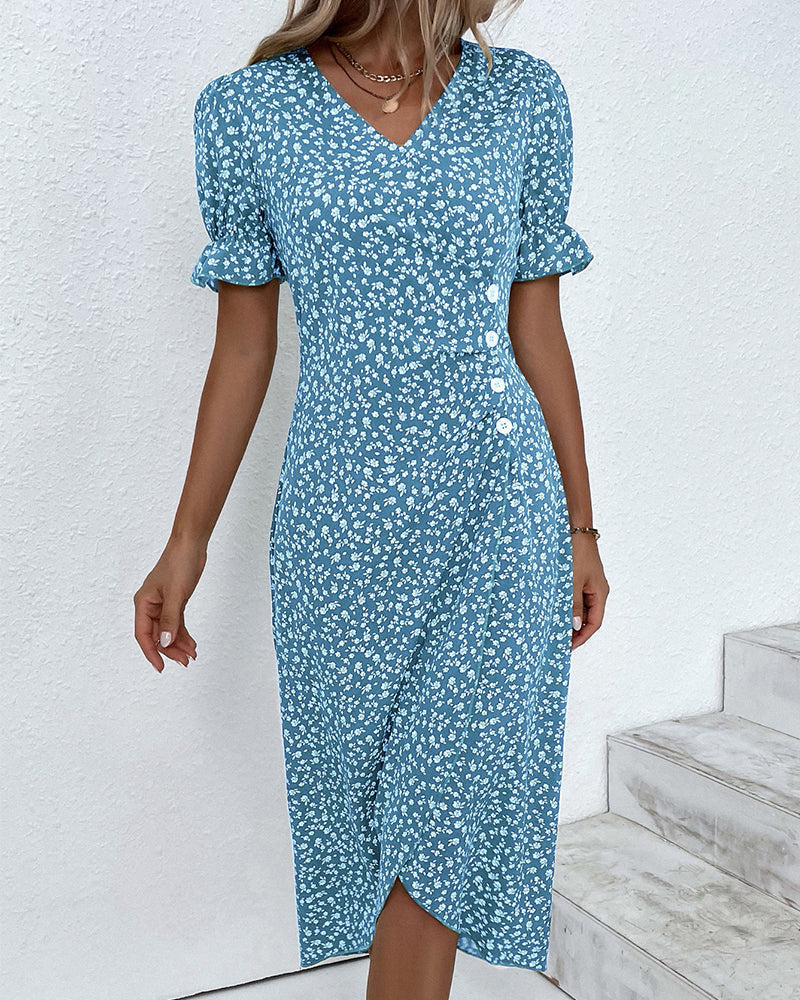Judith | Sukienka V-Neck Fresh Bloom