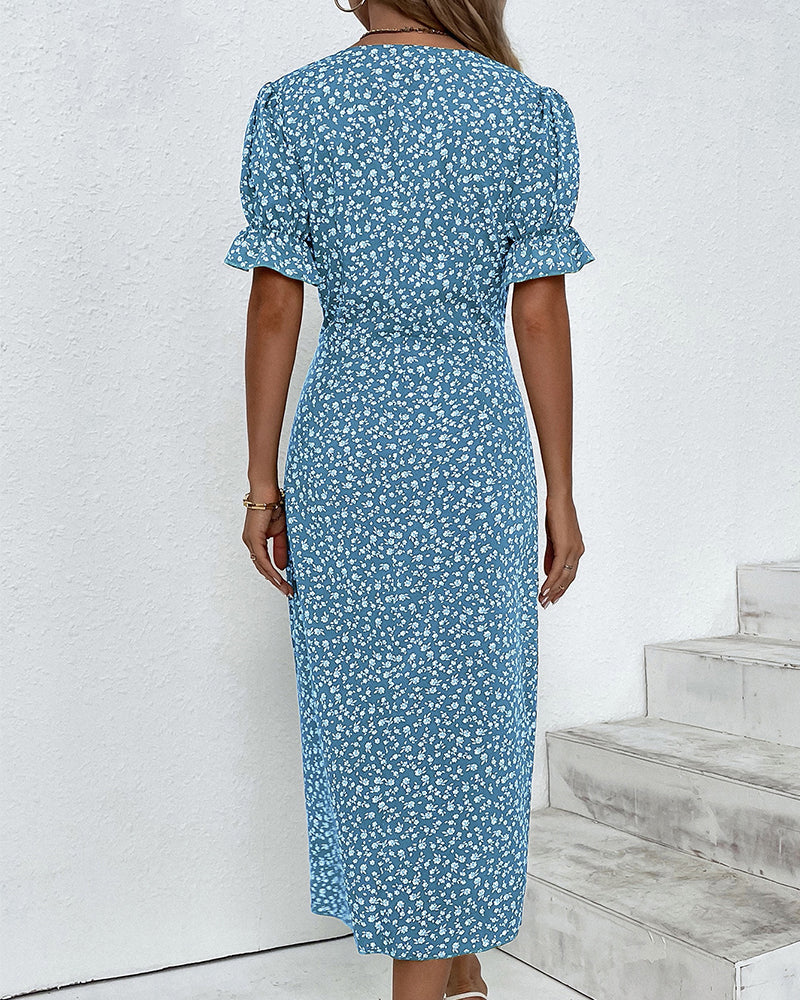 Judith | Sukienka V-Neck Fresh Bloom