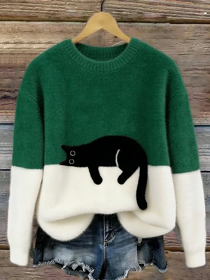 Luna | Damska Bluza z Grafiką Kota