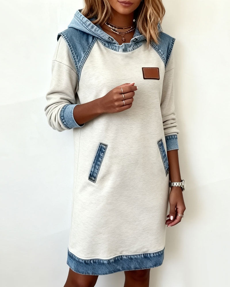 Agnieszka | Dżinsowa sukienka z kapturem
