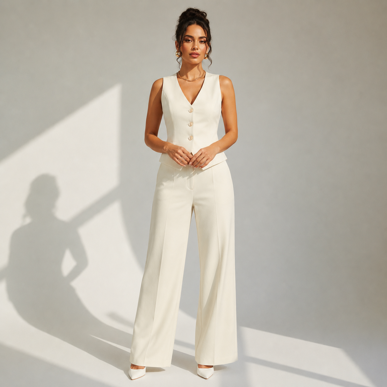 Valentina | Elegancki komplet kamizelki i spodni Wide Leg