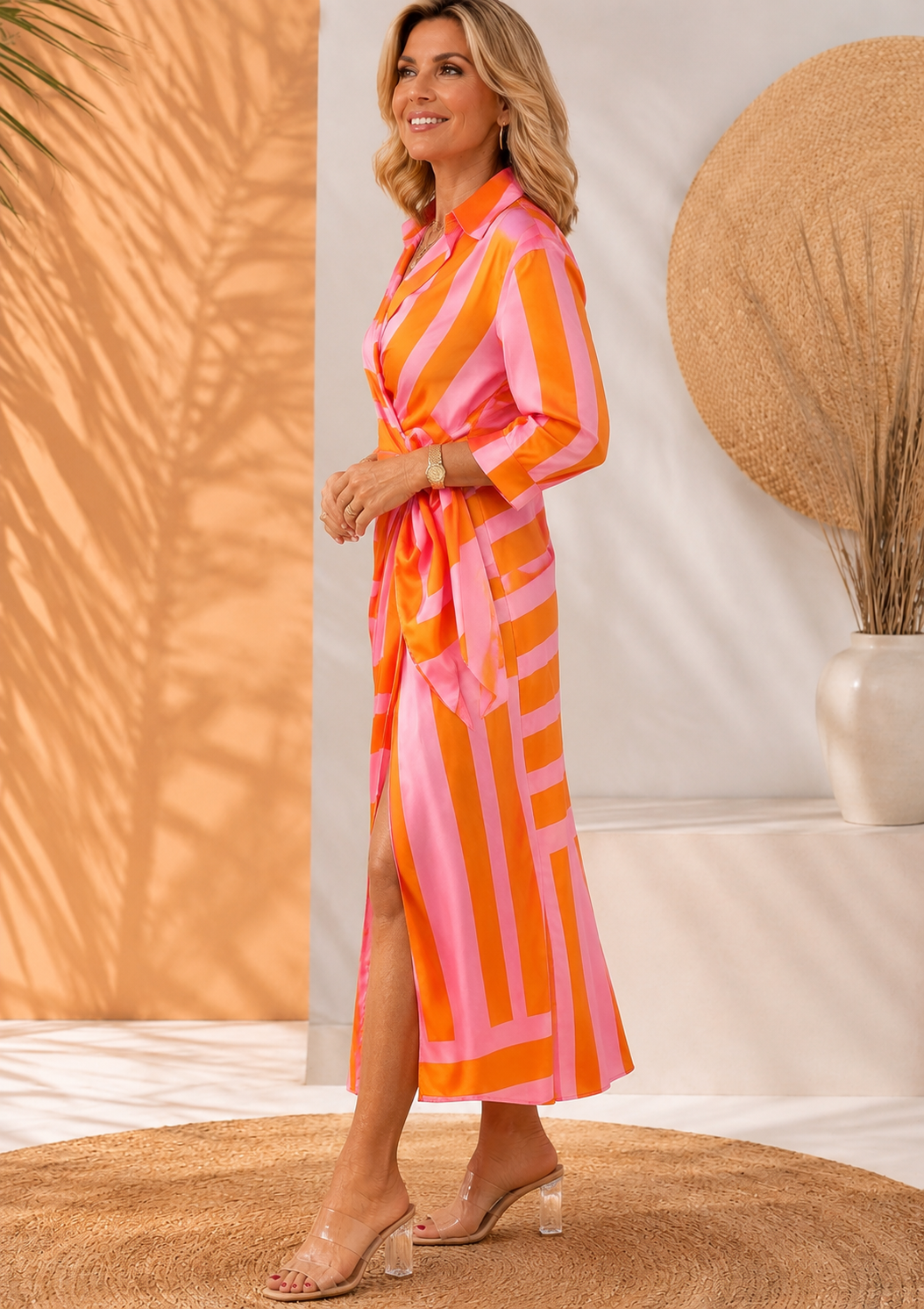 Hannah | Elegancka Sukienka Maxi z Wiązaniem