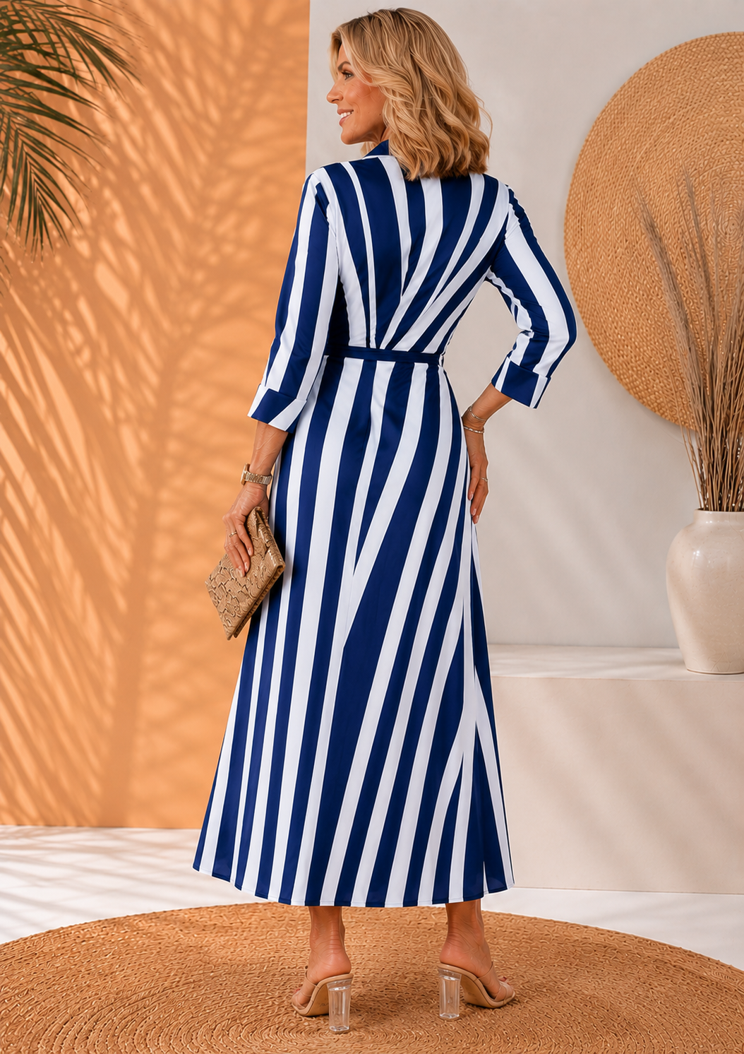 Hannah | Elegancka Sukienka Maxi z Wiązaniem