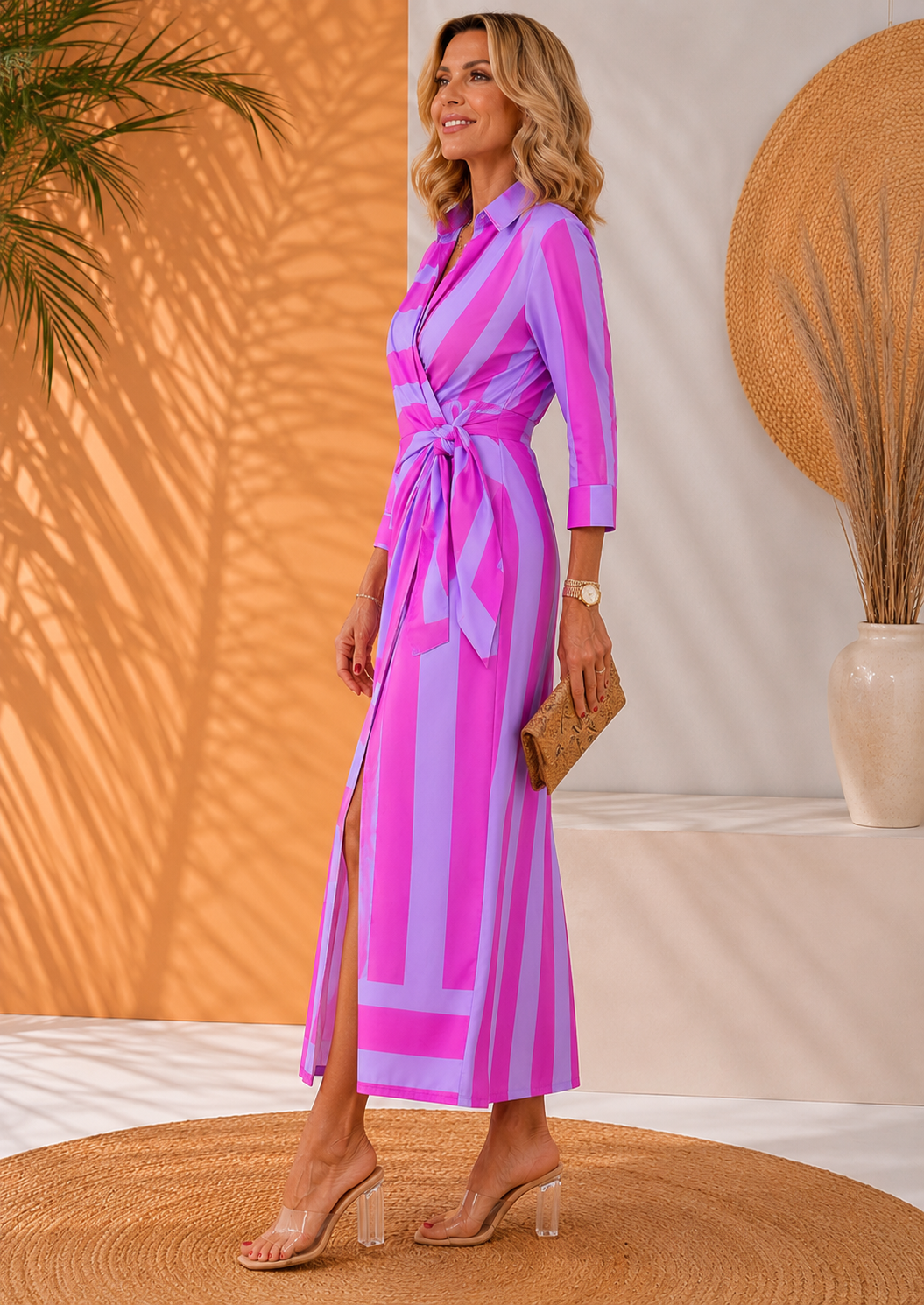 Hannah | Elegancka Sukienka Maxi z Wiązaniem