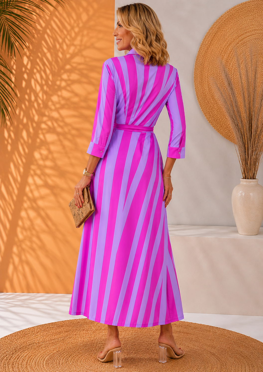 Hannah | Elegancka Sukienka Maxi z Wiązaniem