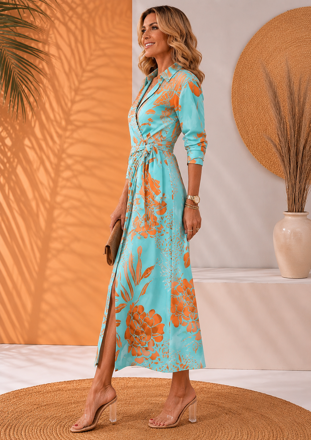 Hannah | Elegancka Sukienka Maxi z Wiązaniem