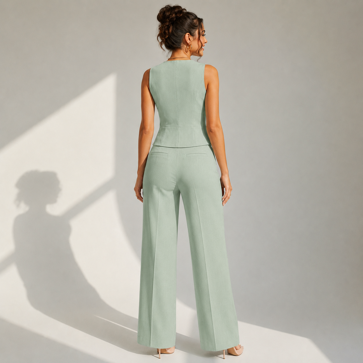 Valentina | Elegancki komplet kamizelki i spodni Wide Leg