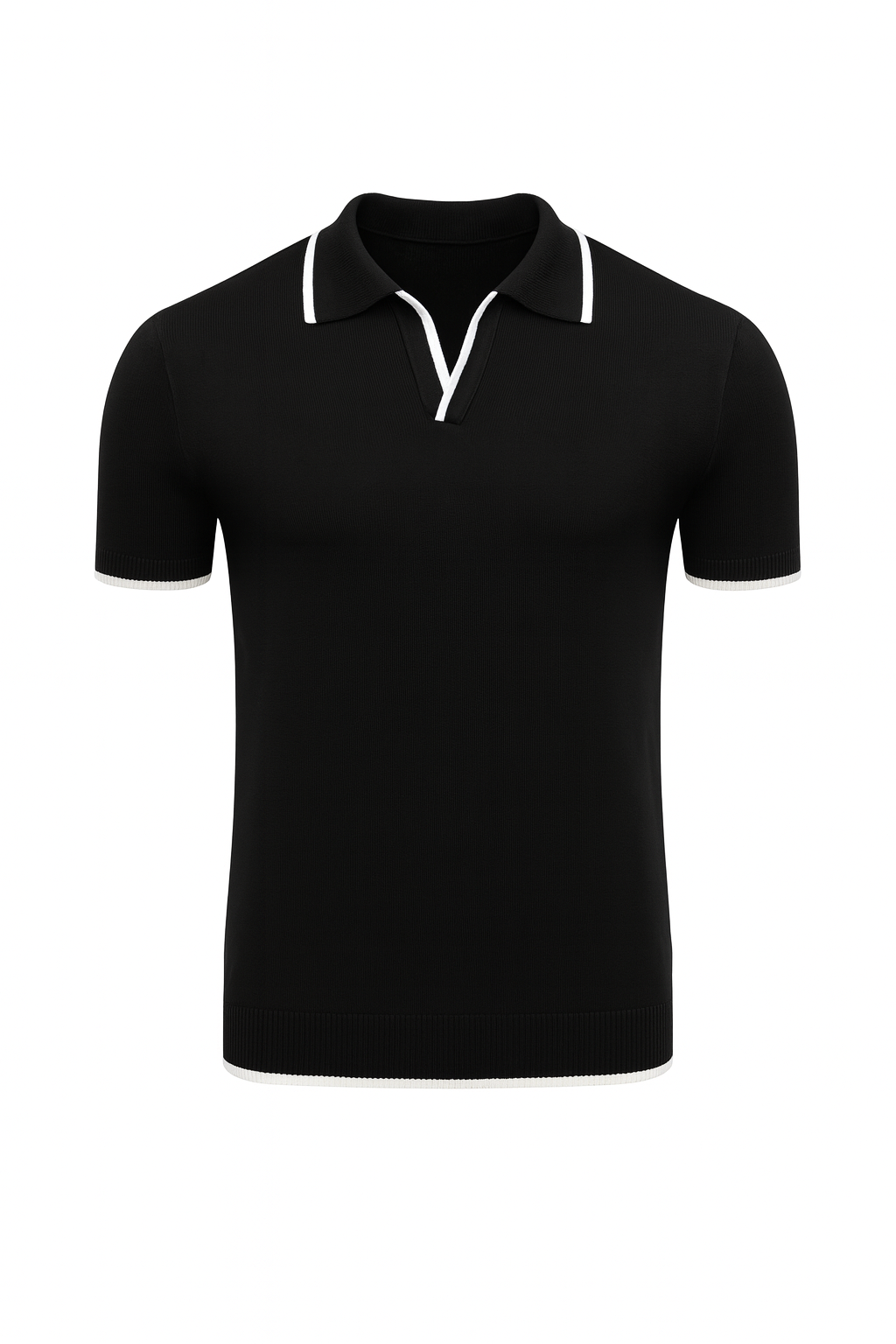 Męska Koszulka Polo z Kontrastowymi Detalami | Krótki Rękaw | Elegancki Codzienny Styl