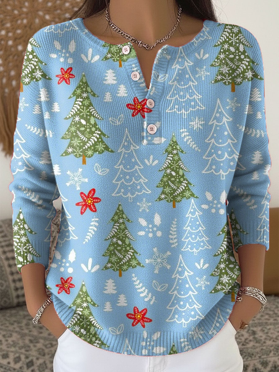 Wanda – Sweter świąteczny z guzikami