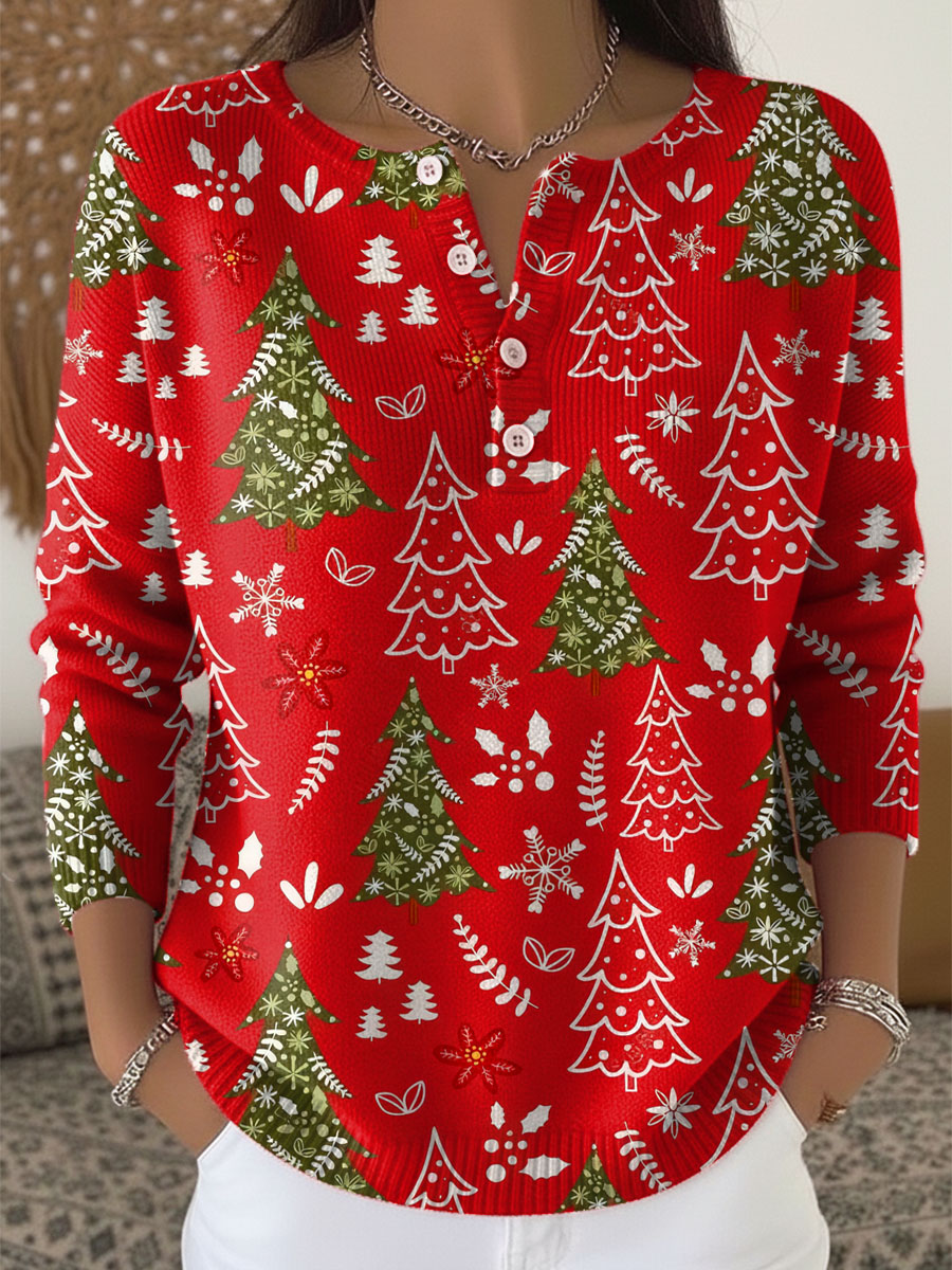 Wanda – Sweter świąteczny z guzikami