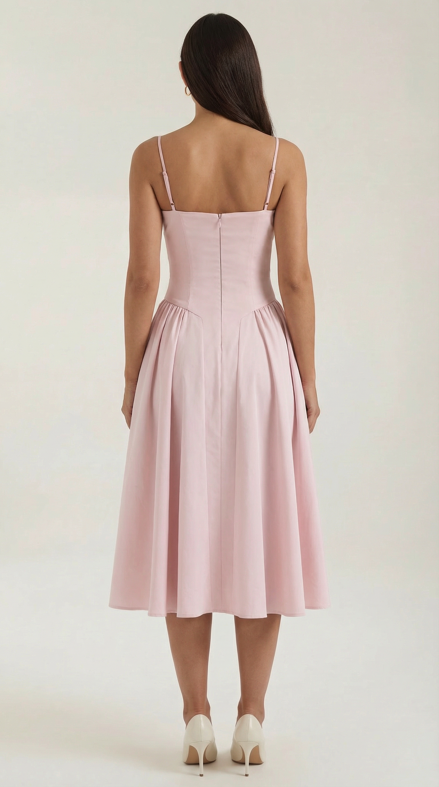 Odette | Elegancka sukienka midi z rozkloszowanym dołem i gorsetem