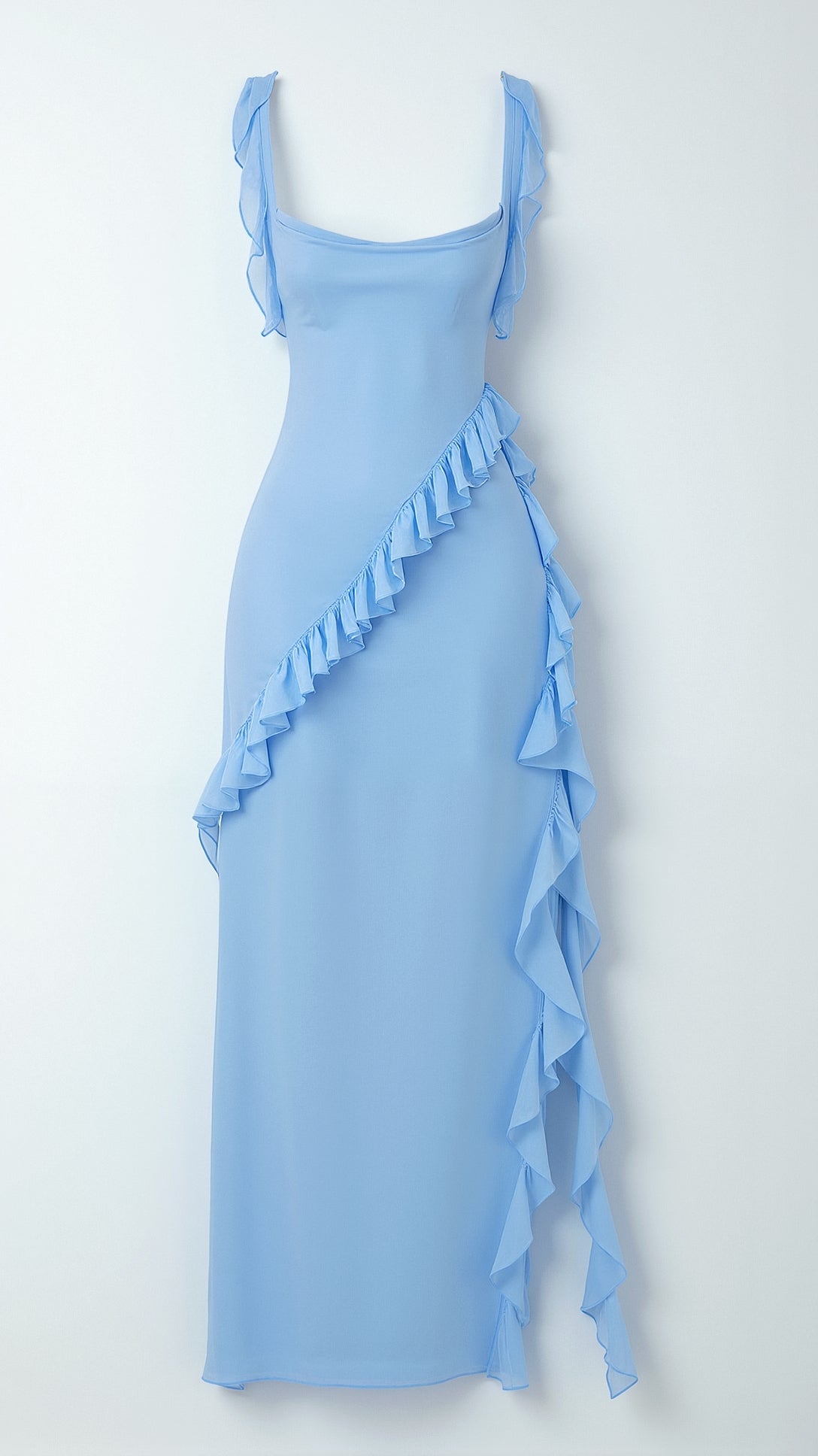 Elavira | Elegancka Sukienka Maxi z Falbankami