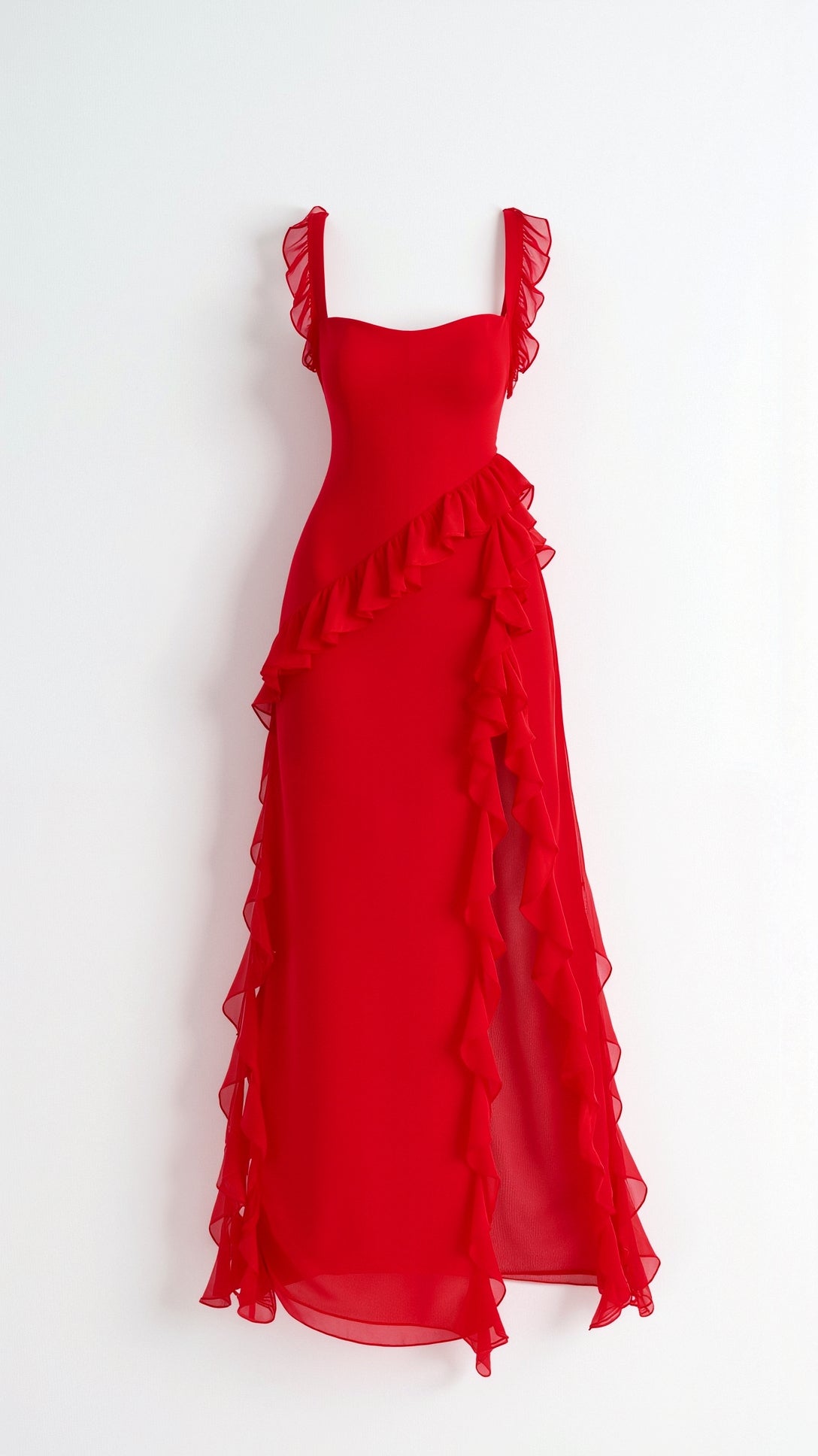 Elavira | Elegancka Sukienka Maxi z Falbankami