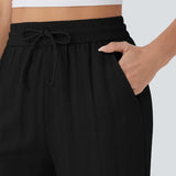 Zafeiria | Zwiewne Spodnie Wide Leg o Luźnym Kroju