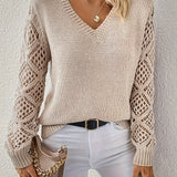 Różowy - Elegancki Sweter Tricot