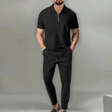 Damian | Męski zestaw polo i eleganckie spodnie na co dzień
