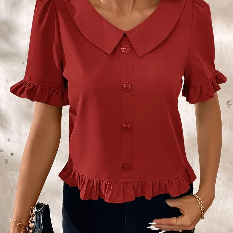 Susan™ - Elegancka Bluzka z Krótkim Rękawem