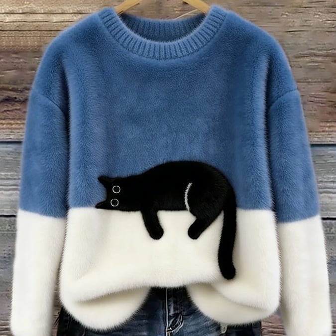 Luna | Damska Bluza z Grafiką Kota