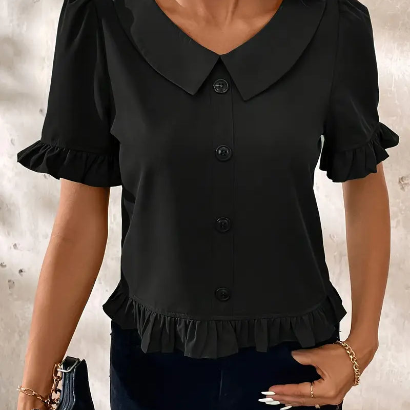 Susan™ - Elegancka Bluzka z Krótkim Rękawem