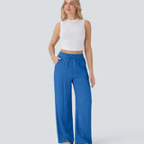 Zafeiria | Zwiewne Spodnie Wide Leg o Luźnym Kroju