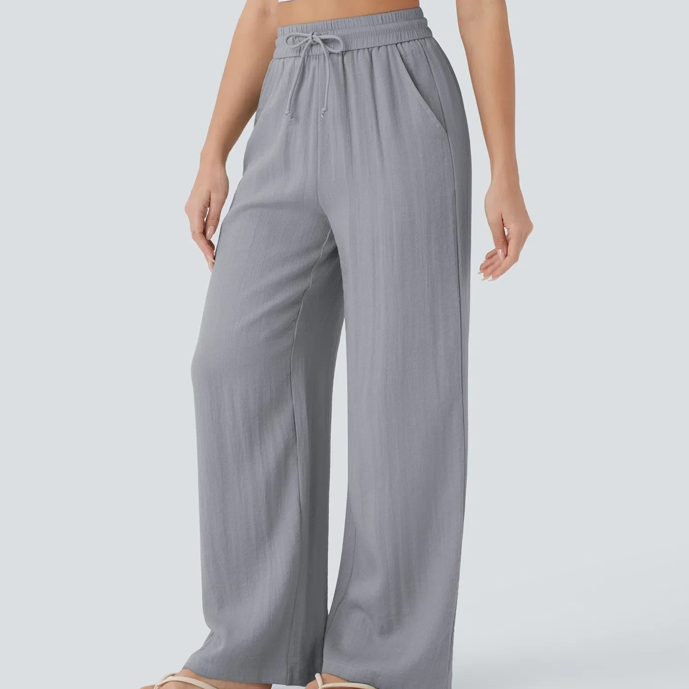 Zafeiria | Zwiewne Spodnie Wide Leg o Luźnym Kroju