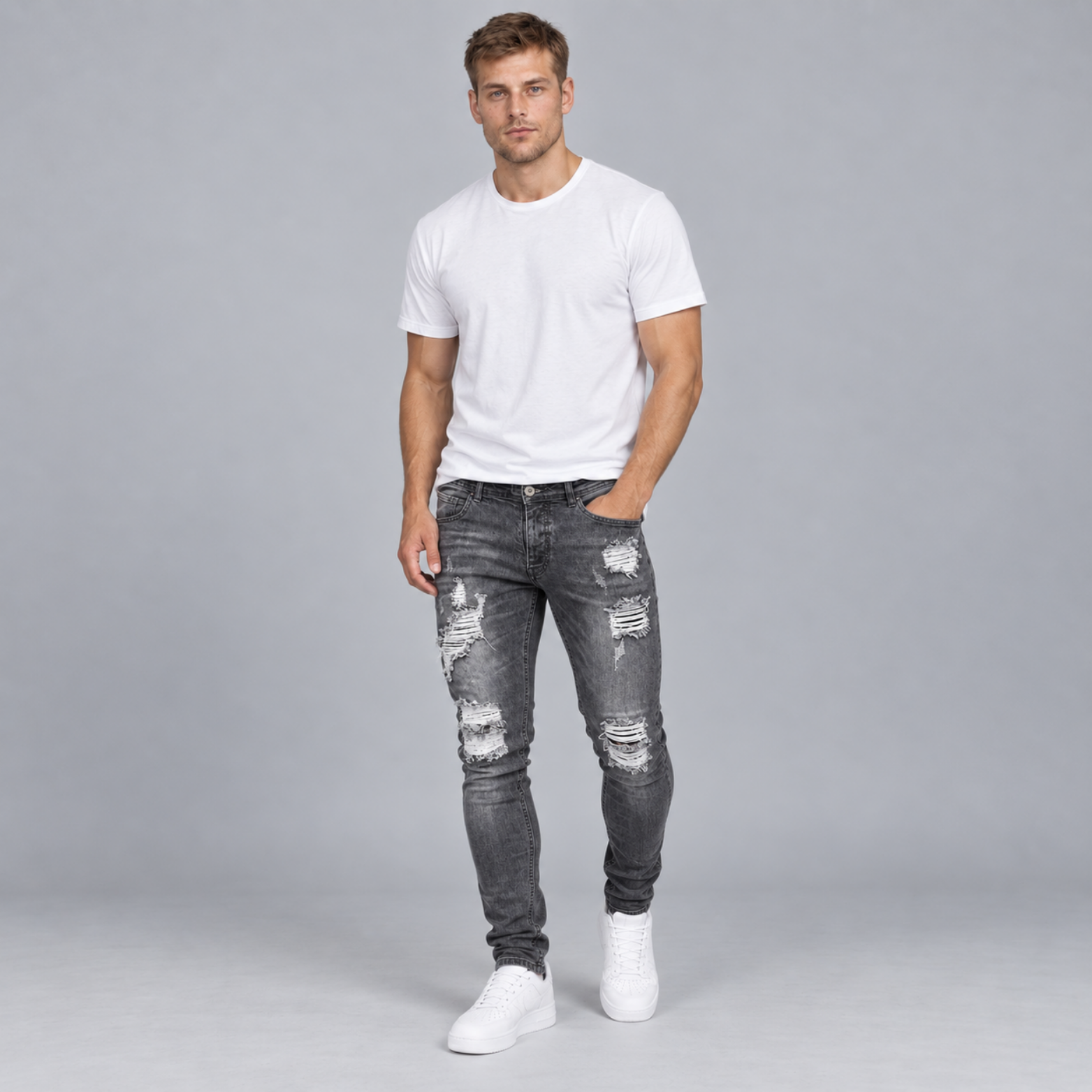 Antoni – Jeansy slim fit męskie z pięcioma kieszeniami | Vento Moda