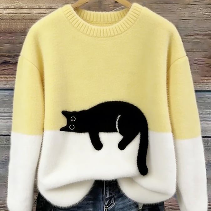 Luna | Damska Bluza z Grafiką Kota