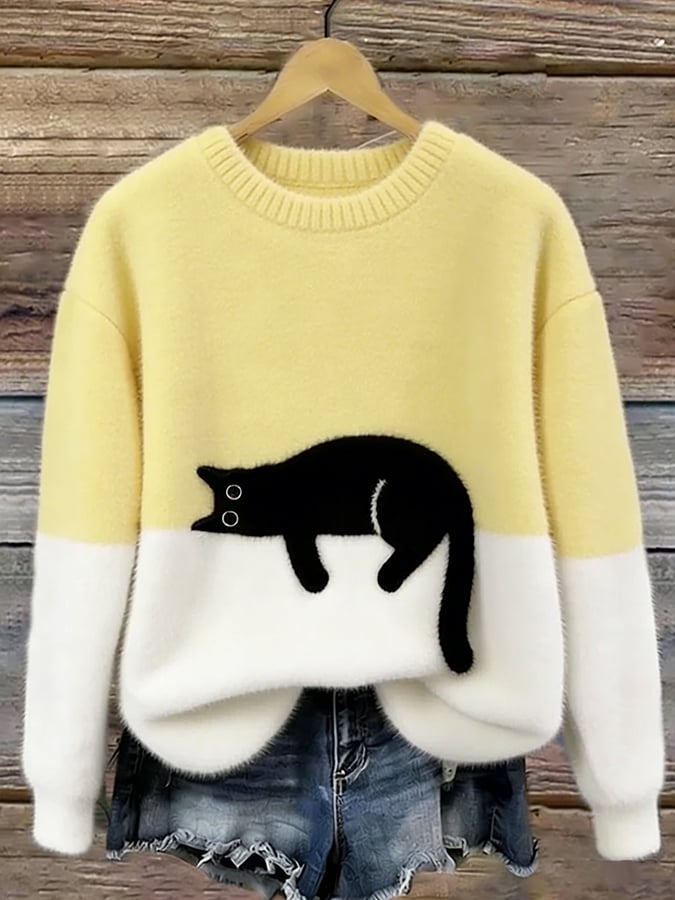 Luna | Damska Bluza z Grafiką Kota