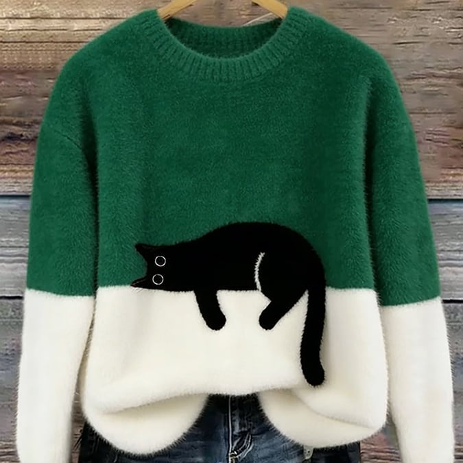 Luna | Damska Bluza z Grafiką Kota