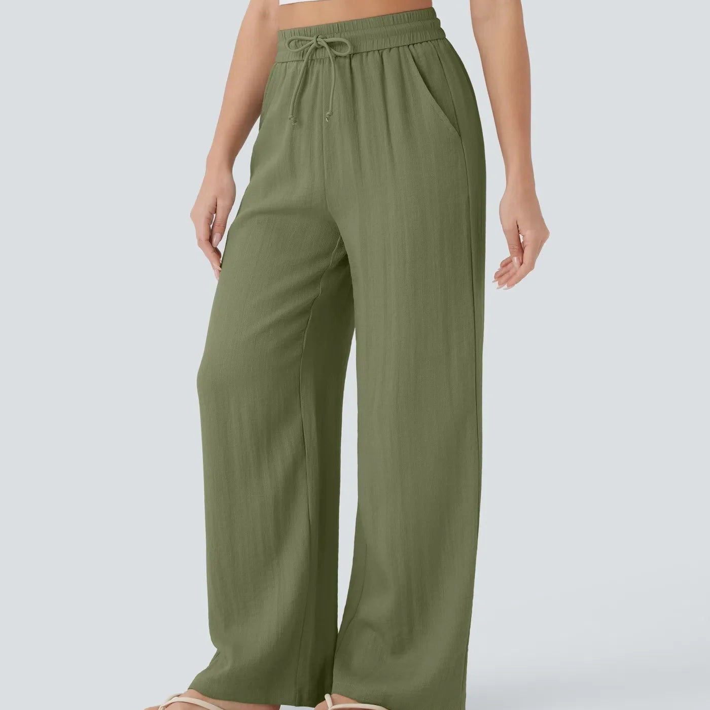 Zafeiria | Zwiewne Spodnie Wide Leg o Luźnym Kroju