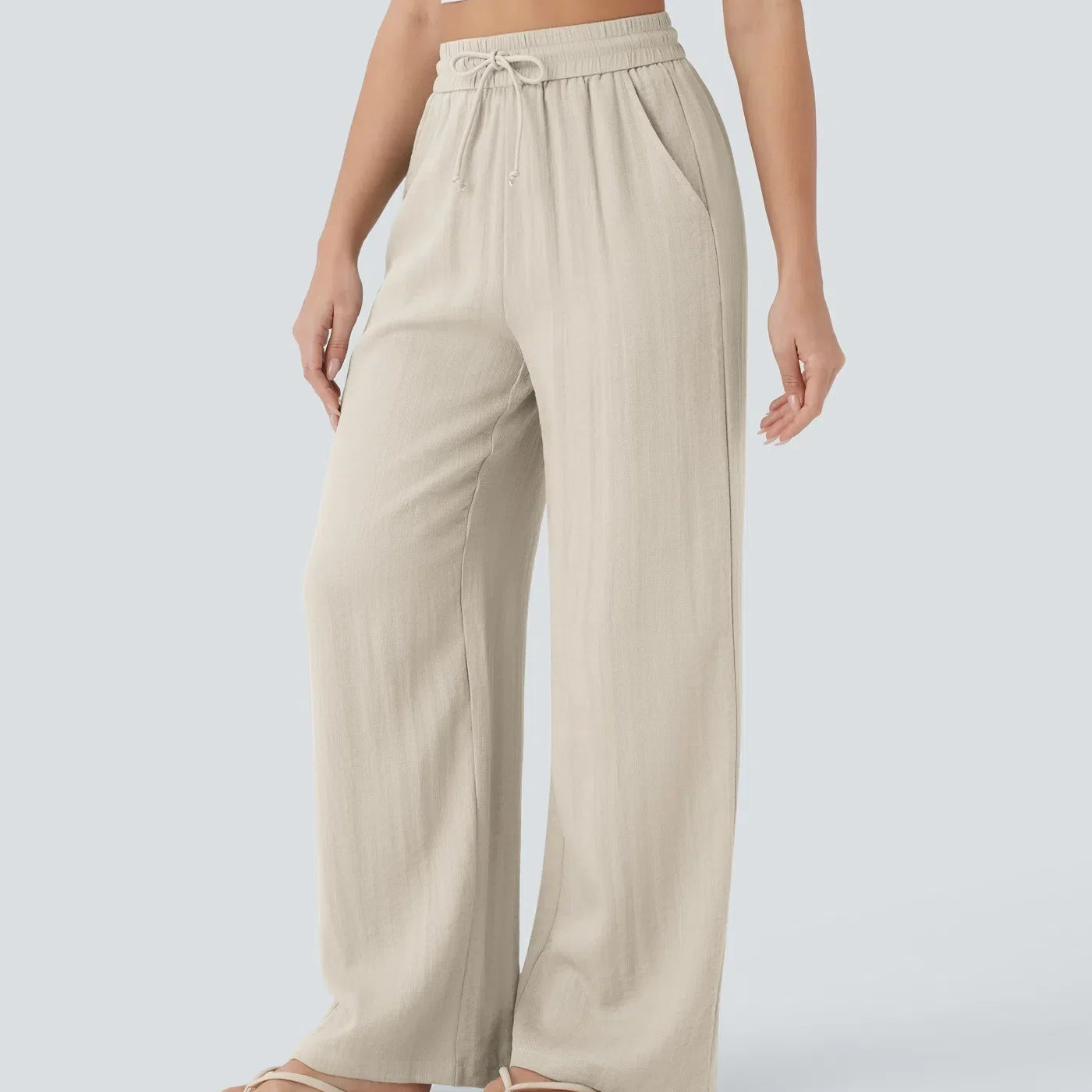 Zafeiria | Zwiewne Spodnie Wide Leg o Luźnym Kroju