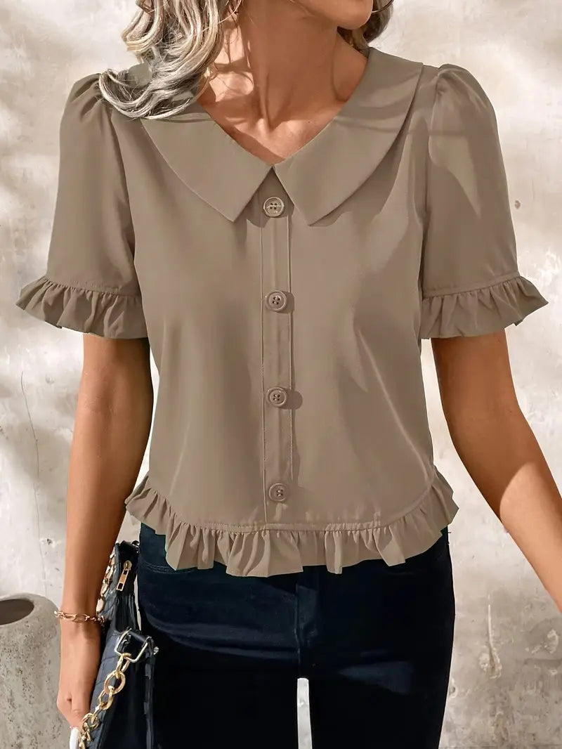 Susan™ - Elegancka Bluzka z Krótkim Rękawem