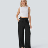 Zafeiria | Zwiewne Spodnie Wide Leg o Luźnym Kroju