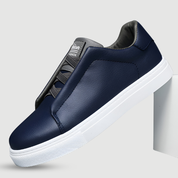 Patryk | Białe męskie sneakersy skórzane o minimalistycznym wykończeniu