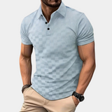 Koszulka Polo z Wzorem Szachownicy | Krótki Rękaw | Elegancka i Wygodna