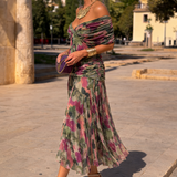 Marena | Elegancka Sukienka Maxi na Przyjęcie z Dekoltem w Serek