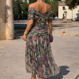 Marena | Elegancka Sukienka Maxi na Przyjęcie z Dekoltem w Serek