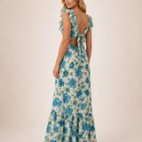 Amara | Elegancka kwiatowa sukienka maxi z odkrytą talią