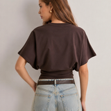 Celine | Oversize damski top z krótkim rękawem