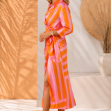 Hannah | Elegancka Sukienka Maxi z Wiązaniem
