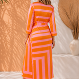 Hannah | Elegancka Sukienka Maxi z Wiązaniem