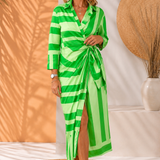 Hannah | Elegancka Sukienka Maxi z Wiązaniem
