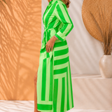 Hannah | Elegancka Sukienka Maxi z Wiązaniem