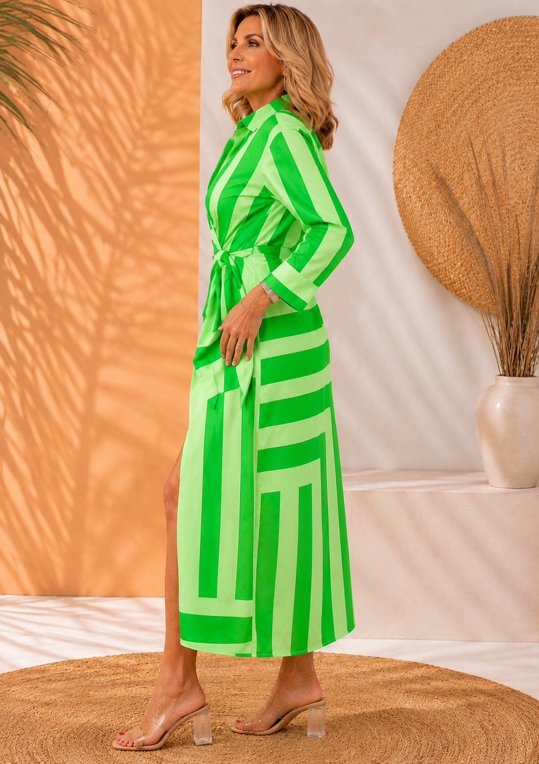 Hannah | Elegancka Sukienka Maxi z Wiązaniem