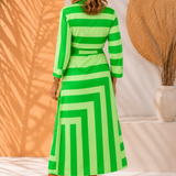 Hannah | Elegancka Sukienka Maxi z Wiązaniem