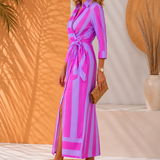 Hannah | Elegancka Sukienka Maxi z Wiązaniem