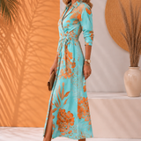 Hannah | Elegancka Sukienka Maxi z Wiązaniem