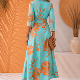 Hannah | Elegancka Sukienka Maxi z Wiązaniem