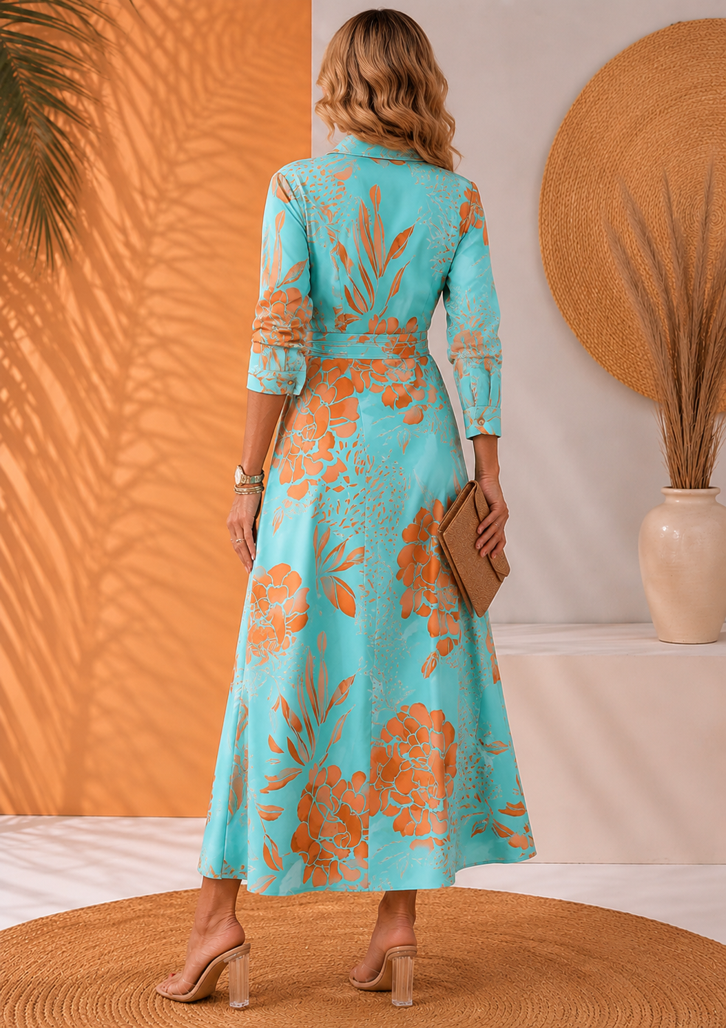 Hannah | Elegancka Sukienka Maxi z Wiązaniem