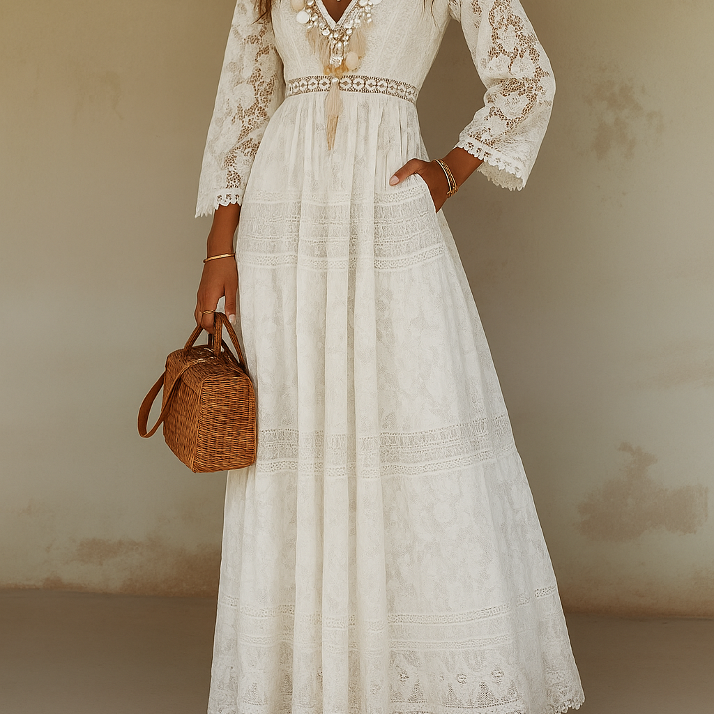 Zofia | Sukienka Maxi Boho w Kwiatowy Print